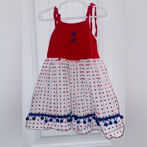 Eleanor Rose Patriotic Star Dress Girls Red White Blue Boutique Sz 7/8